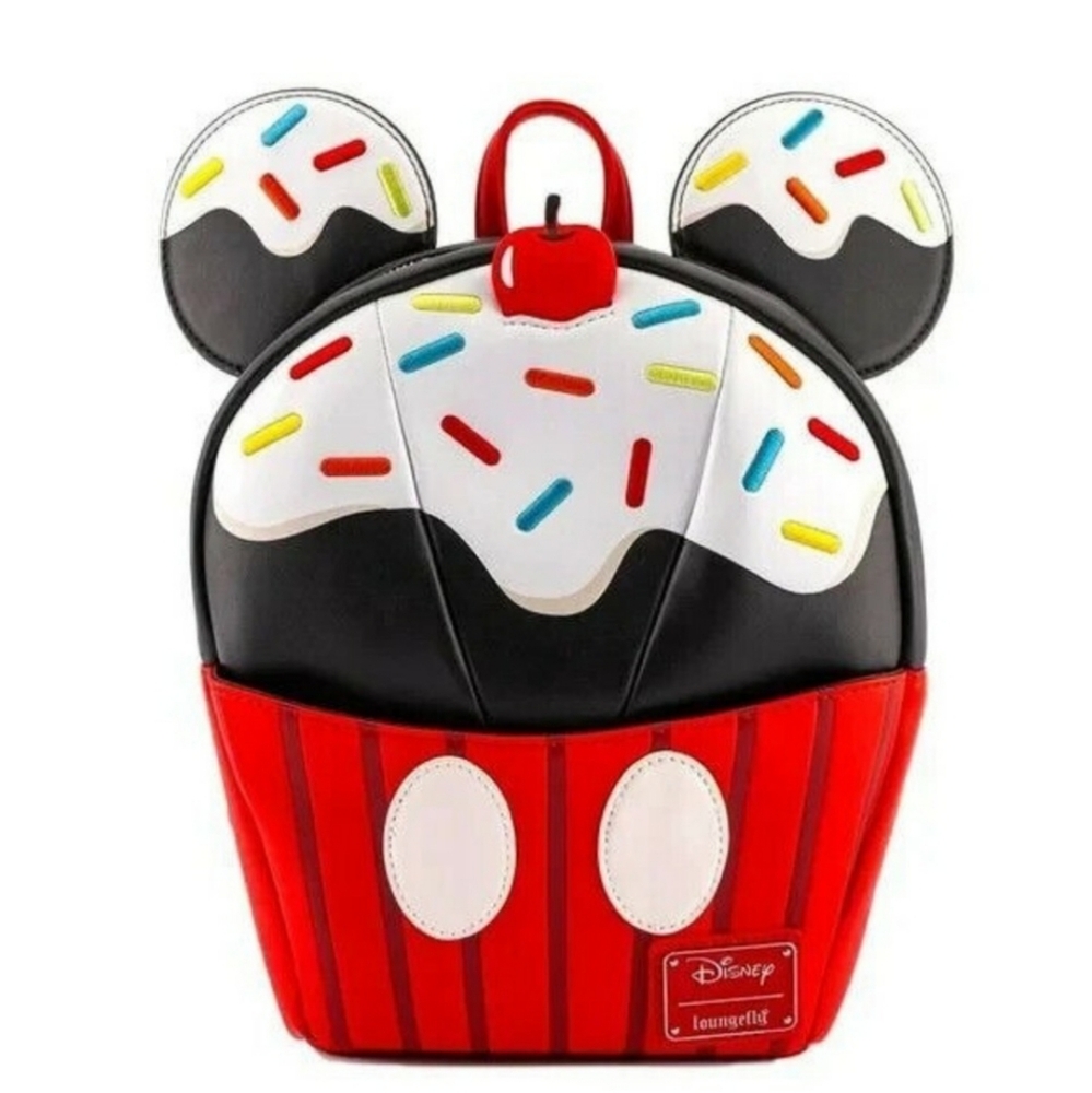 Loungefly Disney Cupcake Sweet Sprinkles Backpack Red, Black, White Women Girls